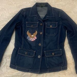 Vintage Lauren Jeans Company Jean Jacket  1990’s Size Small with USA Eagle Patch